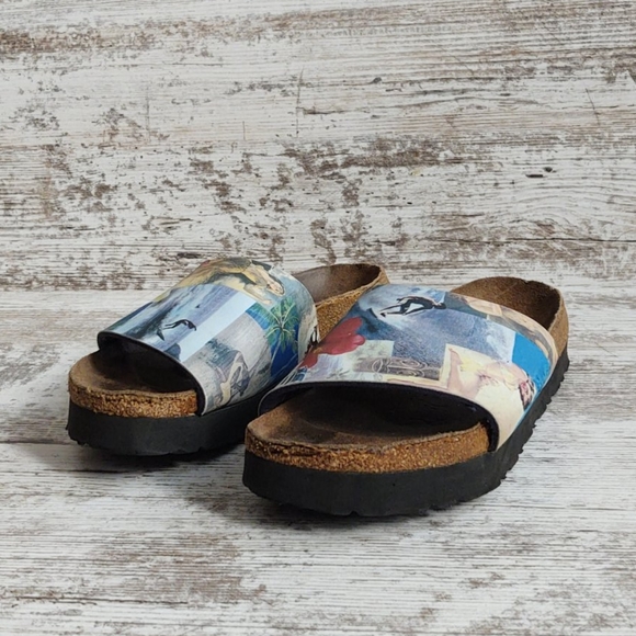 Sz 36 Birkenstock Hawaii Beach Print Slide Sandal - Picture 6 of 14